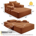 thumbnail image 5 of CARZZI LIFE 60 Inch Oversized Chaise Lounge Chair Indoor, Corduroy Boneless Chaise with Armrests & Backrest /2 Pockets /3 Pillows, Lounge Sofa Bed for Adults Living Room (Orange), 5 of 8