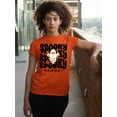 thumbnail image 3 of Spooky Vibes Cute Ghost Halloween Costume Women's T-shirt, M, Orange, 3 of 6