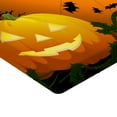 thumbnail image 2 of Ambesonne Halloween Fitted Sheet 2 Pcs Set, Pumpkin Leaves and Bats, Full, Dark Green Orange Black, 2 of 3