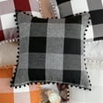 thumbnail image 5 of PiccoCasa Retor Checked Plaid Throw Pillow Covers Black and Gray Polyester 1, 5 of 7