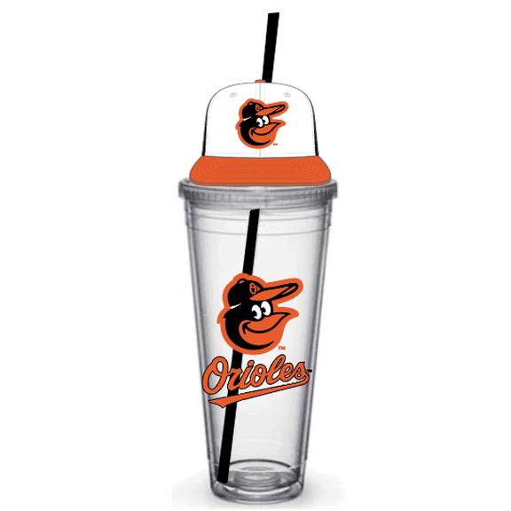 MLB BALTIMORE ORIOLES HELMET STRAW TUMBLER