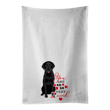 

Labrador Retriever Black #3 so Loved White Kitchen Towel Set of 2 19 in x 28 in