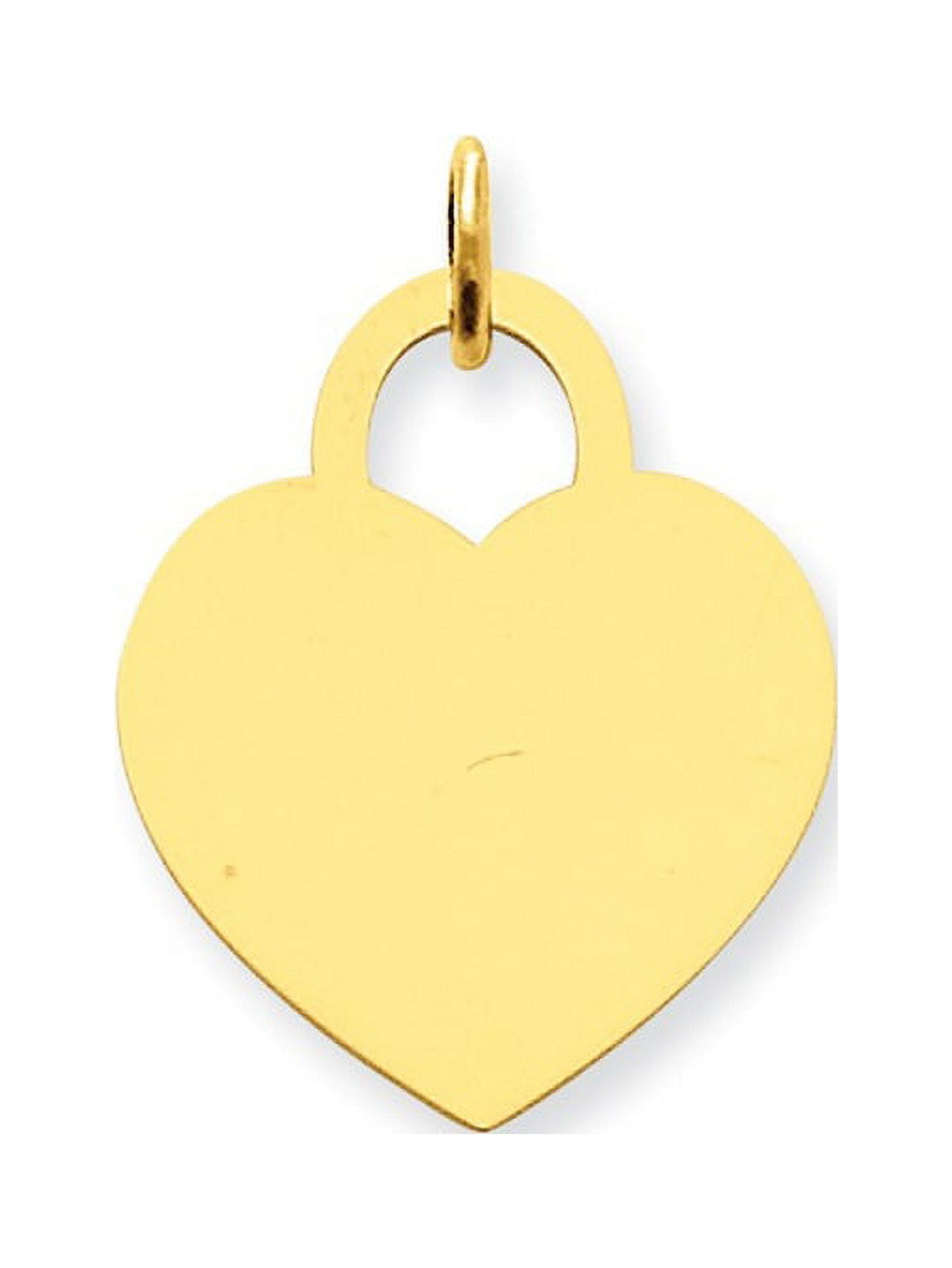 14k Plain .011 Gauge Engravable Heart 22x18mm Disc Charm XM523/11