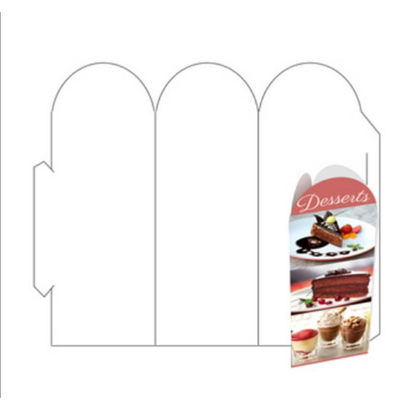 Table Tent w Tri-Fold Tall Arch (No-Tear)on 7.5"x 10.75" Wh 8-Mil Paper -25 Shts