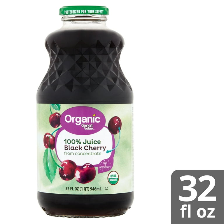 Great Value Organic Black Cherry 100% Juice, 32 fl oz - Walmart.com