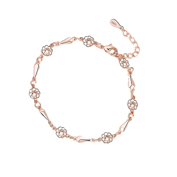Qarigey De Hoja Floral Retro Simple De Circón De Moda Acentos De Circón Brillantes Para Estilos De Moda Ropa, zapatos y accesorios Miscelánea Oro rosa