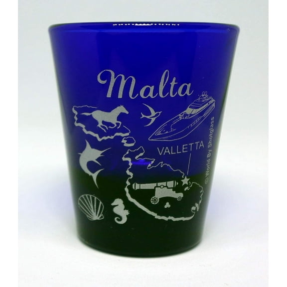 malta valletta cobalt blue shot glass
