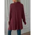 thumbnail image 7 of Deago Women's Draped Front Open Cardigan Casual Long Sleeve Lightweight Cardigan Sweaters Duster (Red, M), 7 of 7