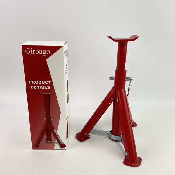 Giroago 3 Ton Heavy Duty Jack Stands - Foldable Car Jack Stand for Trucks, SUV, Pickup & UTV/ATV, 6,600LBs Capacity, Adjustable Red Safety Stands with Locking Pin