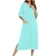 thumbnail image 1 of Karight Women Zipper Robe 3/4 Sleeves Housecoat Dress Full Length Nightgown with Pockets Lounge House Coats Long Bathrobe, 1 of 6