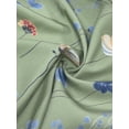 thumbnail image 6 of Green Floral Print Wrap Midi Dress With Ruffle Sleeves And V-Neck For Women, 6 of 7
