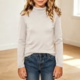 thumbnail image 5 of Fesfesfes Girls Lace Trim Crew Neck Top Brushed Long Sleeve Shirt, Warm Winter Base Layer for School Casual Wear Ages 10-15 Years, 5 of 9