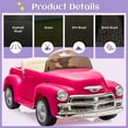 thumbnail image 5 of Xuanlur 12V 7AH Ride on Toys for Kids, Licensed Chevrolet 3100 Pickup Ride on Truck w/Parents Control, Electric Cars w/Storage Space, 3-Speeds, LED Lights, Music, Retro Style, Pink, 5 of 7