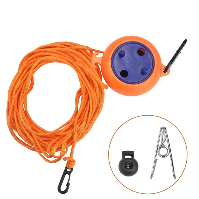 Tendedero retráctil para exteriores de 8 m, tendedero portátil para acampar, tendedero extensible con 10 bucles fijos y 20 clips para viajes, balcón, jardín (naranja)Superma