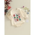 thumbnail image 3 of CIYCuIT 3M 6M 12M 18M Baby Boys Girls Christmas Sweatshirt Romper Long Sleeve Letter Print Loose Jumpsuit Newborn Infant Casual Bodysuit Fall Winter Outfit, 3 of 8