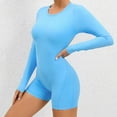 thumbnail image 6 of SUYOLL Women'S Romper Long Sleeve Solid Color Yoga Sport Activewear Crisscross Backless Romper Classic Versatile Overalls, 6 of 9