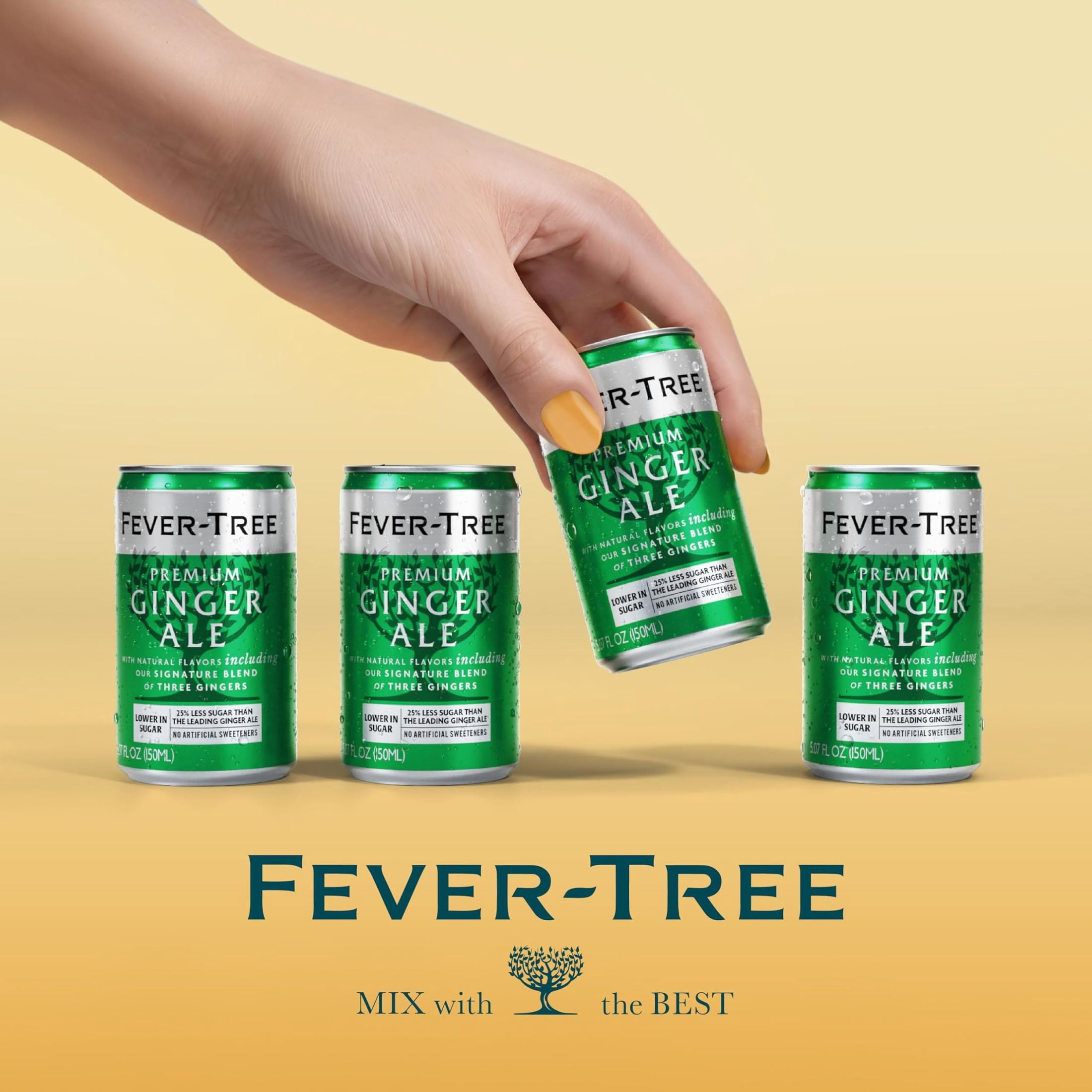 Fever-Tree Premium Ginger Ale , 8 pack, 150 ML Aluminum Cans, 0% ABV
