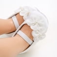 thumbnail image 2 of Zanarzt Baby Girl Mary Jane Flats Non-Slip Soft Sole Princess Shoes with Flower for Wedding Baptism Party Infant Girl Shoes White,US 3, 2 of 9