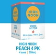 thumbnail image 2 of High Noon Peach Vodka Hard Seltzer, 4 Pack, 12 fl oz Cans, 4.5% ABV, 2 of 9