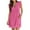 Hot Pink, variant on Aboser Embroidered Dress for Women Loose Fit Boho Dresses Summer Casual Eyelet Midi Dress Ruffle V Neck Dresses Loose Solid Beach Dress