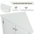 thumbnail image 6 of Royard Oaktree Corner Storage Cabinet with Doors and 3 Adjustable Shelves Freestanding Floor Bathroom Cabinet Modern Cupboard Organizer for Kitchen Living Room Bedroom,White, 6 of 7