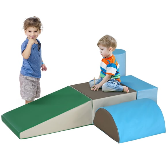 Soozier 5-Piece Soft Foam Climb & Crawl Playset - Multi-Color, Durable EPE Foam for Playrooms & Daycares - 16" Blocks