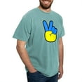 thumbnail image 4 of CafePress - Ukrainian Flag Peace Sign Ukraine Native H T Shirt - Mens Comfort Colors Shirt, 4 of 5