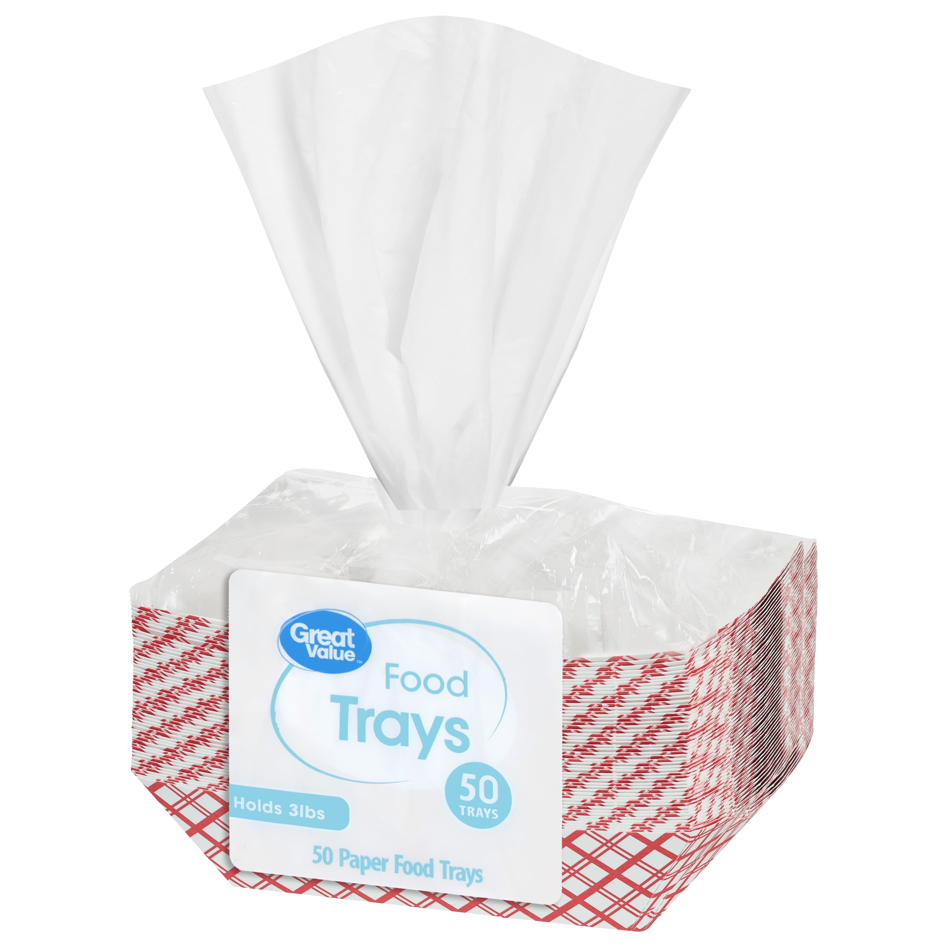 Great Value Disposable Food Tray, 3lbs, 50 Count