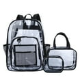 thumbnail image 1 of Heavy Duty Clear Backpack Large Transparent Bag for School Stadium Events Travel Camping PVC 3PCS, 1 of 7