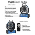 thumbnail image 5 of ADUST Ventilador de camping portátil con luz LED – 20000 mAh recargable, oscilante con rotación de 360 ​​grados, gancho para colgar para tiendas de campaña, ventilador de escritorio USB, 5 of 5
