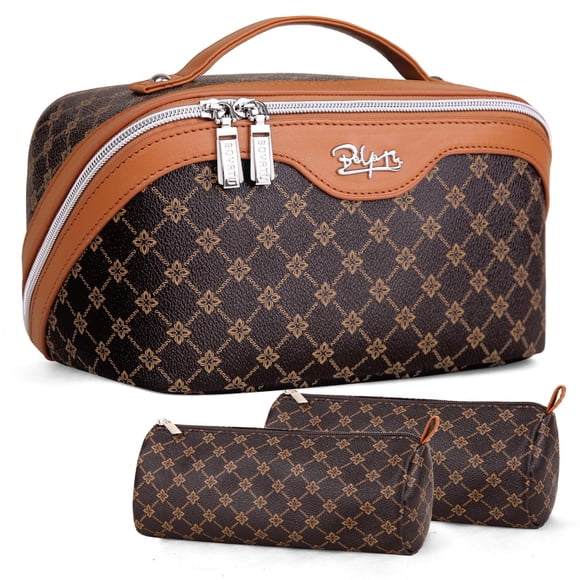Estuche de maquillaje BOYATU, estuche de viaje para cosméticos, 3 piezas, piel vegana