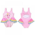 thumbnail image 3 of BESLY Baby Little Girl One-Piece Bathing Suit Toddler Girls Ruffled Swimsuits Chidlren Sunsuit Princess Beachwear Swimwear, 3 of 5