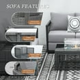 thumbnail image 6 of RADIATA 10 Pieces PE Wicker Patio Furniture Sectional High Back Ultra Thick Cushion Sofa Set with Fire Pit Table 55000 BTU Rattan Conversation Set for Outdoor，Light Gray, 6 of 9