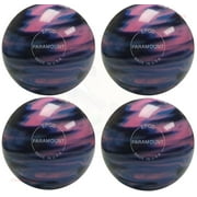 BuyBocceBalls New Listing - Pack of 4 EPCO Candlepin Bowling Balls - Marbleized - Navy, Light Blue & Pink (4 1/2 inch- 2lbs. 6oz.)