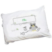 Personalized Gray Owl Pillowcase