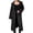 Black, variant on Women Denim Long Coat Buttons Classic Denim Collared Jacket