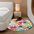 thumbnail image 2 of Round Rugs 3Ft, Colorful Handprints Round Area Rug Washable Indoor Throw Carpet, Rainbow Abstract Hand Foot Prints Small Non Slip Circle Rug for Bedroom Living Room Home Decor Aesthetic, 2 of 8