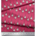 thumbnail image 2 of Soimoi Japan Crepe Satin Fabric Notes & Guitar Musical Instrument Print Fabric by The Yard 42 Inch Wide, 2 of 3