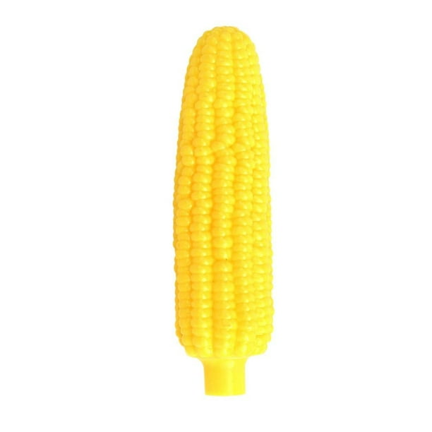1x Juguete de látex amarillo con forma de maíz para mascotas, con sonido, para limpiar los dientes, protección A5B5