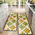 thumbnail image 4 of Kitchen Rugs Sets Of 2,Sunflower Checkered Pattern Anti Fatigue Kitchen Mat Rugs Non Slip Washable,Decorative Kitchen Floor Mats for Kitchen,Sink,Laundry,17"x47"+17"x47", 4 of 5