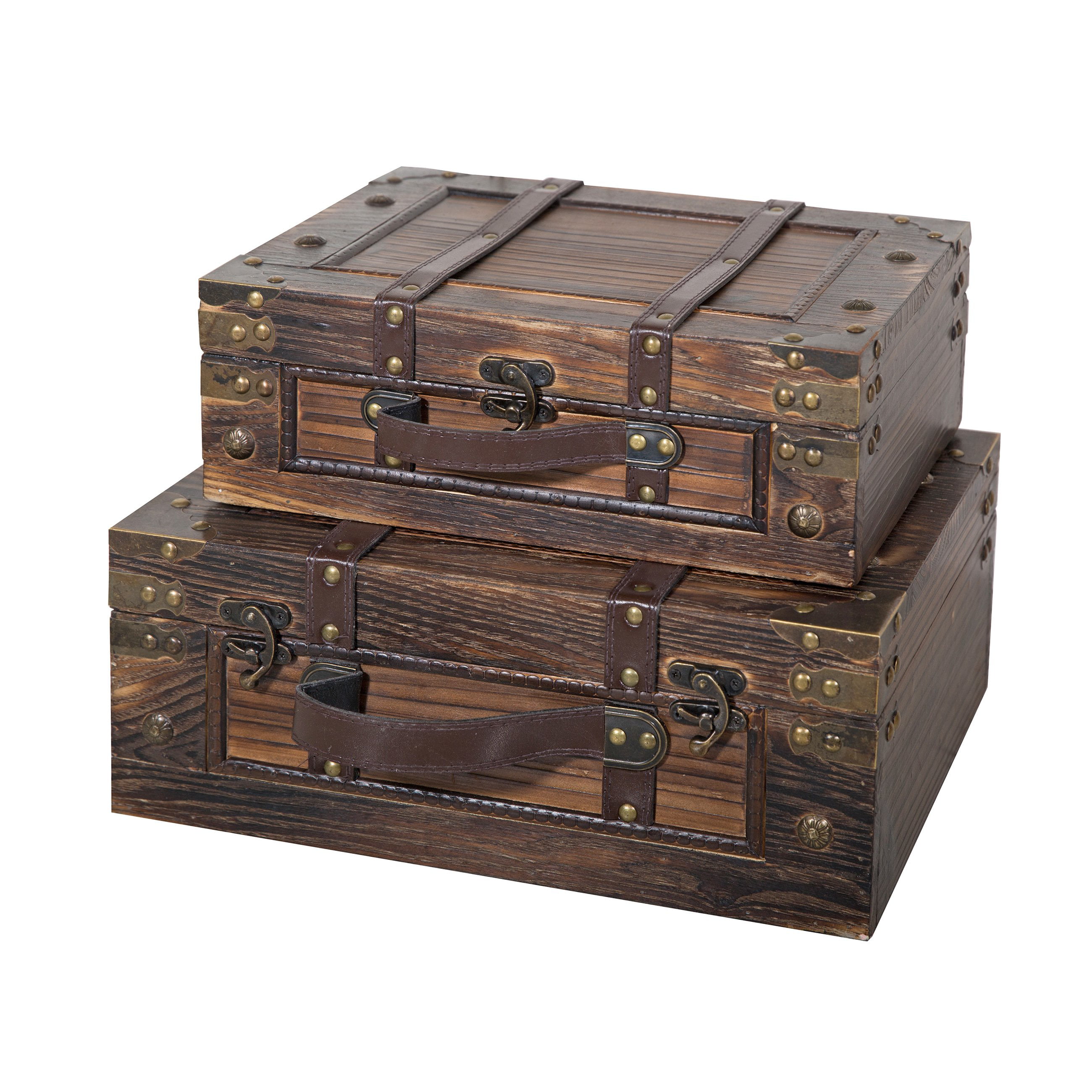 New Orleans Wood Storage Trunk Wooden Chest Set of two 