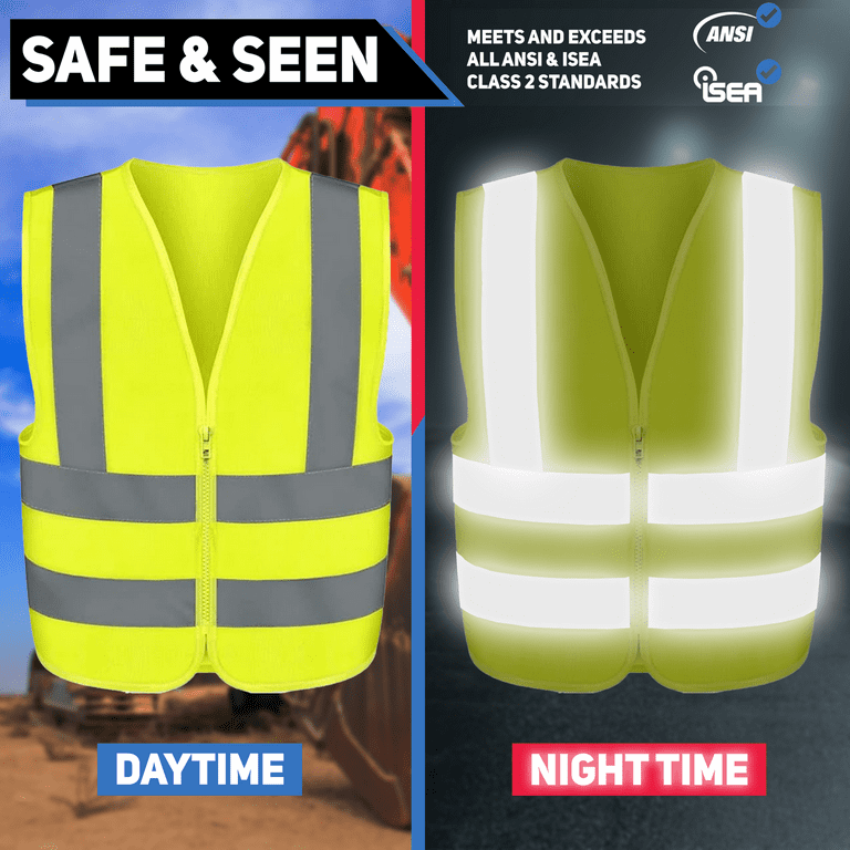 JSungo High Visibility Safety Vest 10 Pack, Yellow
