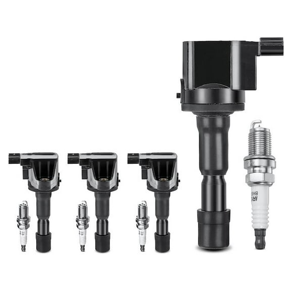 Ignition Coil Set with Spark Plugs 4 - Compatible with 2009 - 2014 Honda Fit 1.5L 4-Cylinder 2010 2011 2012 2013