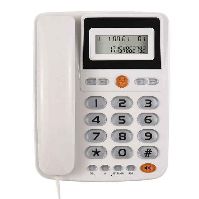 C05 Wired Landline Phone with Large Buttons & High Volume for Home/Office - DTMF/FSK Dual Mode, 50 Caller ID Memory, 14 Outgoing Calls, HD Hands-Free, 5-Level Brightness, 10 Two-Key Speed Dials, Dual