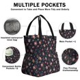 thumbnail image 3 of Pioneer Flower Floral Print Pattern Drawstring Lunch Bag Women - Drawstring Lunch Bag Insulated for Work Office - Stain-Resistant Large Lunchbags for Women with Multi-Pockets, 3 of 6