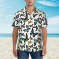 thumbnail image 4 of Daiia Watercolor Butterflies Hawaiian Shirt for Men Gentle Cotton Regular Short Sleeve Casual-Large, 4 of 9