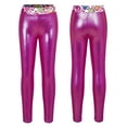 thumbnail image 3 of YiZYiF Girls Metallic Dancewear High Rise Dance Pants for Jazz Hip Hop Performance, 3 of 6