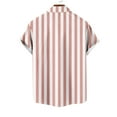 thumbnail image 4 of VSSSJ Men's Striped Shirts Stylish Casual Short Sleeve Button-Up Summer Shirts Lapel Collar Cozy Relaxed Fit Vacation Beach Shirt Pink XXL, 4 of 4