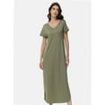 thumbnail image 2 of Women's Basic Dress – Short Sleeve Basic Stretch Casual Swing Flowy T Shirt Long One Piece, 2 of 4