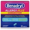 Benadryl Allergy Plus Congestion Ultra Tablets 24 ea (Pack of 4)